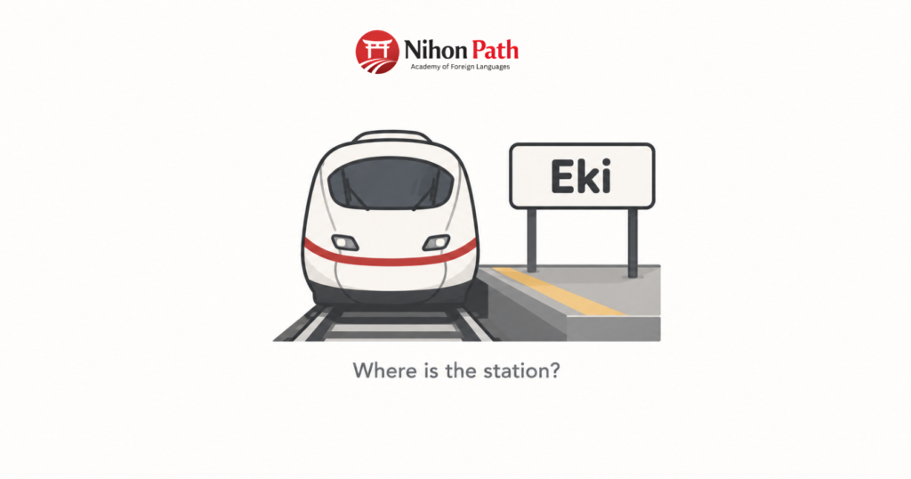 Eki wa doko desu ka, asking where the train station is in Japanese, Nihon Path